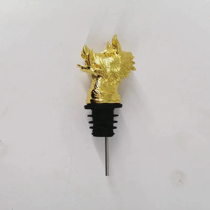 Big River Hardware Zinc Alloy Animal Head Wine Pourer - Deer Elk Lion Designs for Stylish Bar Accessories and Wine Enthusiasts
