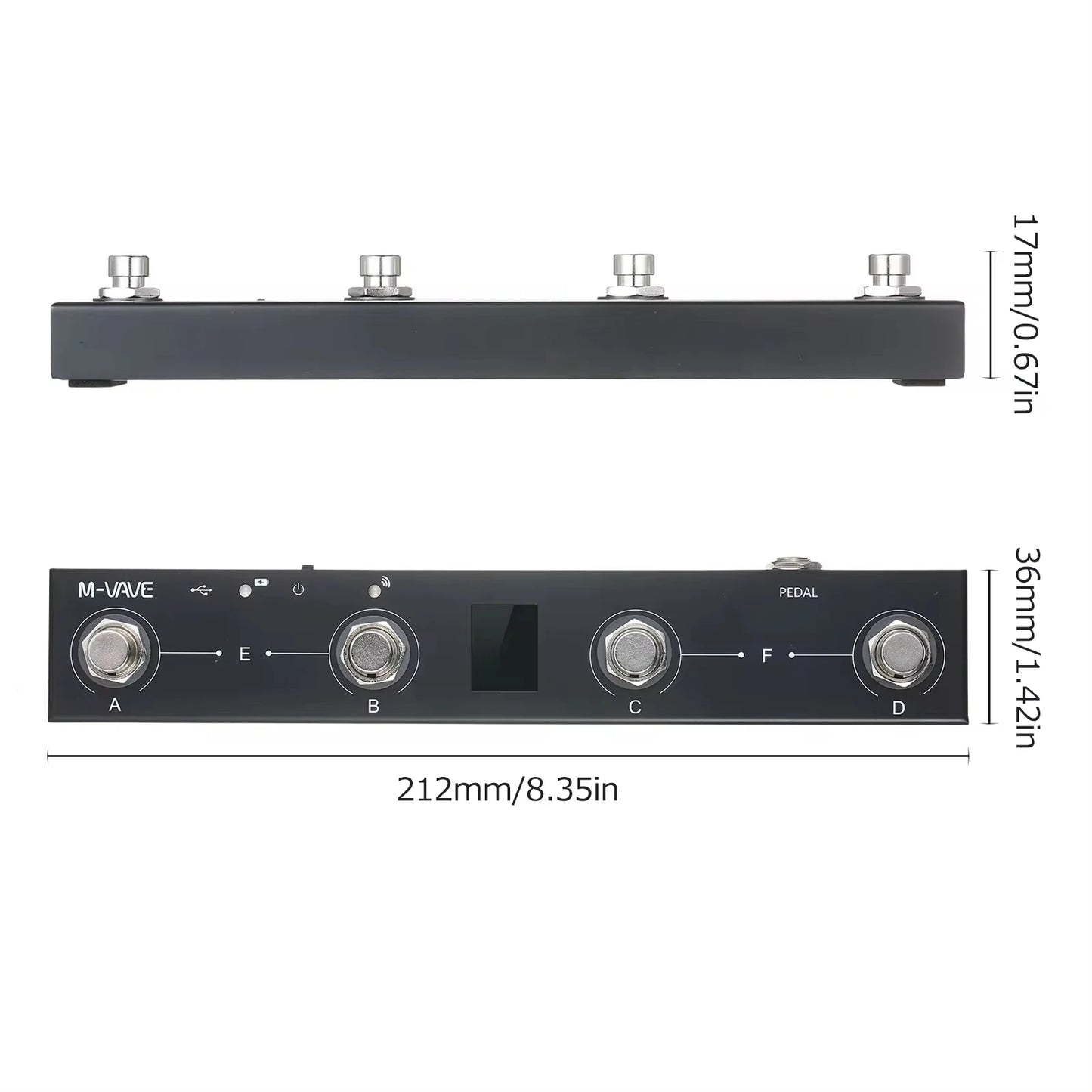 Big River Hardware Bluetooth Wireless MIDI Foot Controller Pedal