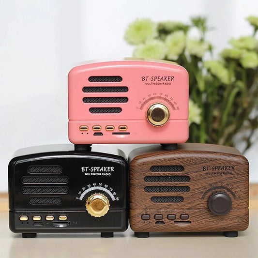 Big River Hardware Retro Bluetooth Speaker Radio - Portable Wireless Audio with FM and Long Battery Life