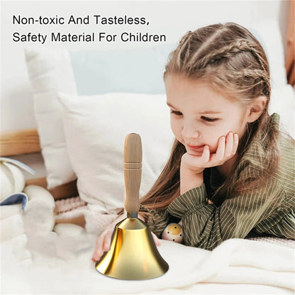 Hand Bells instrument 5 Piece Set With Wooden Handles