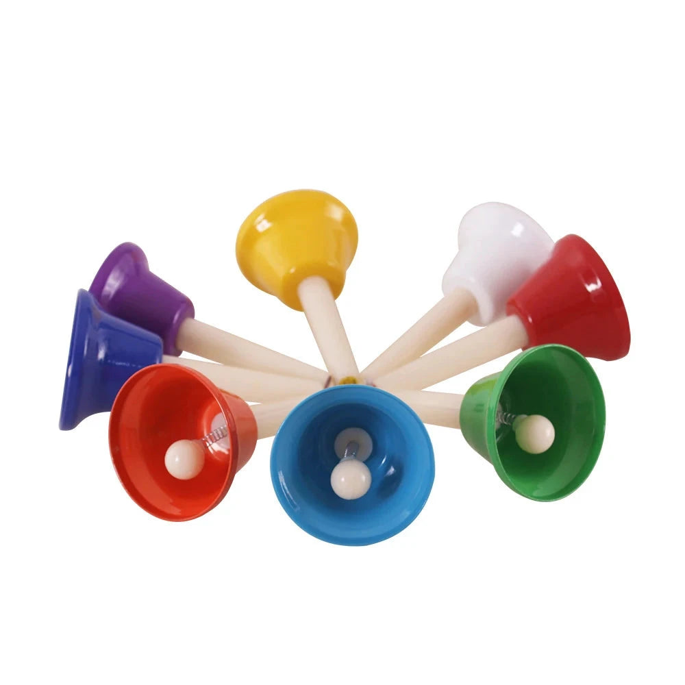 Colorful Eight Note Hand Bell instrument Set for Kids