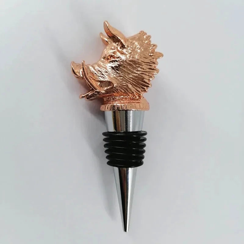 Big River Hardware Zinc Alloy Animal Head Wine Pourer - Deer Elk Lion Designs for Stylish Bar Accessories and Wine Enthusiasts