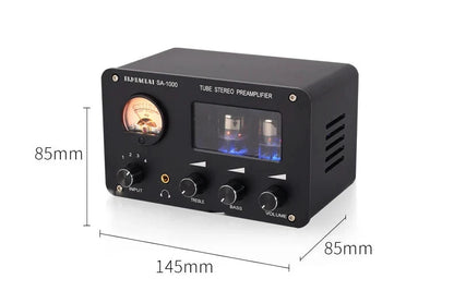 Tube Preamplifier 4 In 2 Out HIFI Preamplifier 6H3N Tube 5332 Op-amp Chip High Power Headphone Amplifier High Bass Adjustable