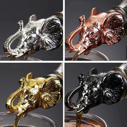 Big River Hardware Zinc Alloy Animal Head Wine Pourer - Deer Elk Lion Designs for Stylish Bar Accessories and Wine Enthusiasts