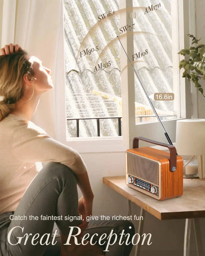 Big River Hardware Mid-Century Modern AM/FM Portable Radio