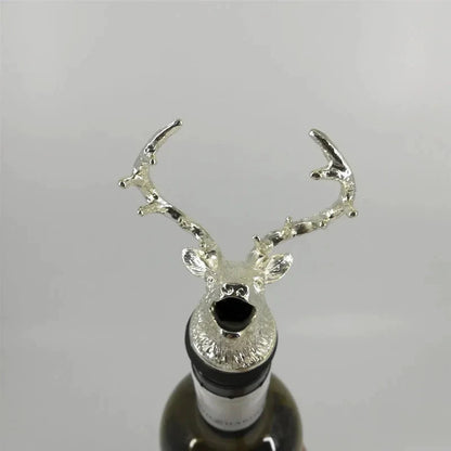 Big River Hardware Zinc Alloy Animal Head Wine Pourer - Deer Elk Lion Designs for Stylish Bar Accessories and Wine Enthusiasts
