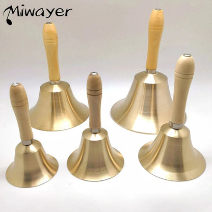 Hand Bells instrument 5 Piece Set With Wooden Handles
