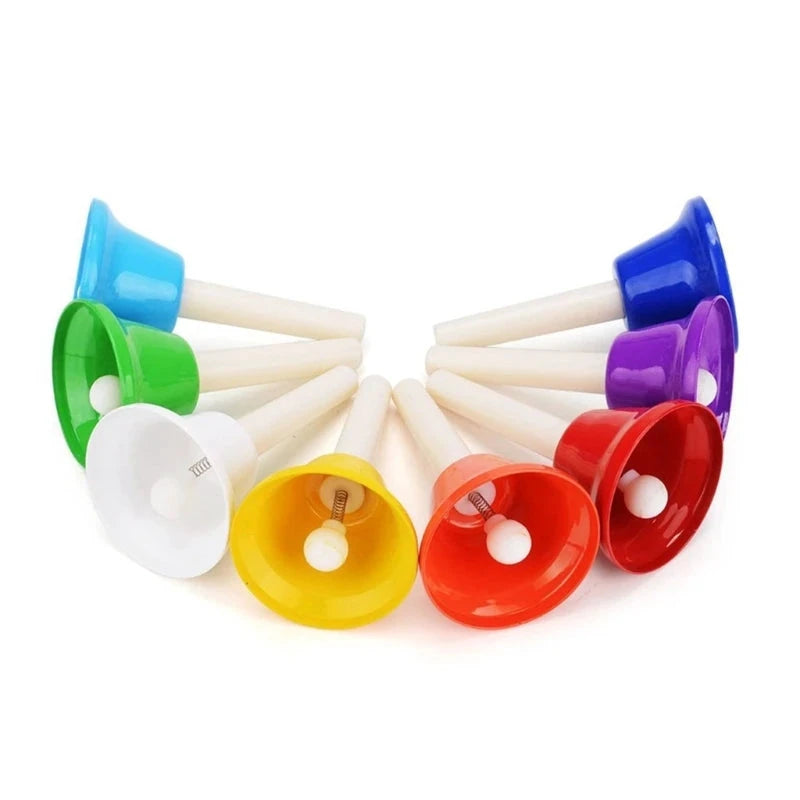 Hand Bells instrument 8Tone Colorful Set for Kids