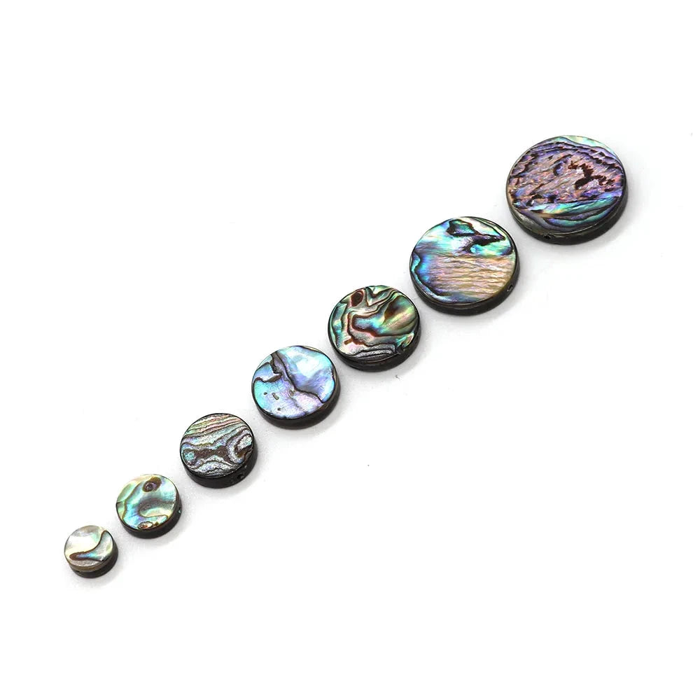 Premium Big River Hardware Natural Abalone Shell Disc Beads for DIY Jewelry, Necklace, Bracelet, and Earring Making, Sizes 8-20mm