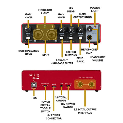 Big River Hardware MD22 USB Audio Interface for Guitar