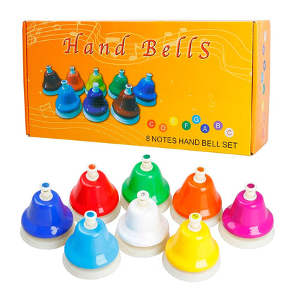 Colorful Eight Note Hand Bell instrument Set for Kids