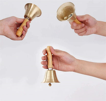 Hand Bells instrument 5 Piece Set With Wooden Handles