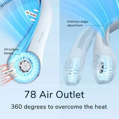 Big River Hardware Bladeless Portable Neck Fan, Hands-Free Rechargeable