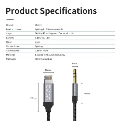 Iphone Aux Adapter for Car, Radio or Amplifier