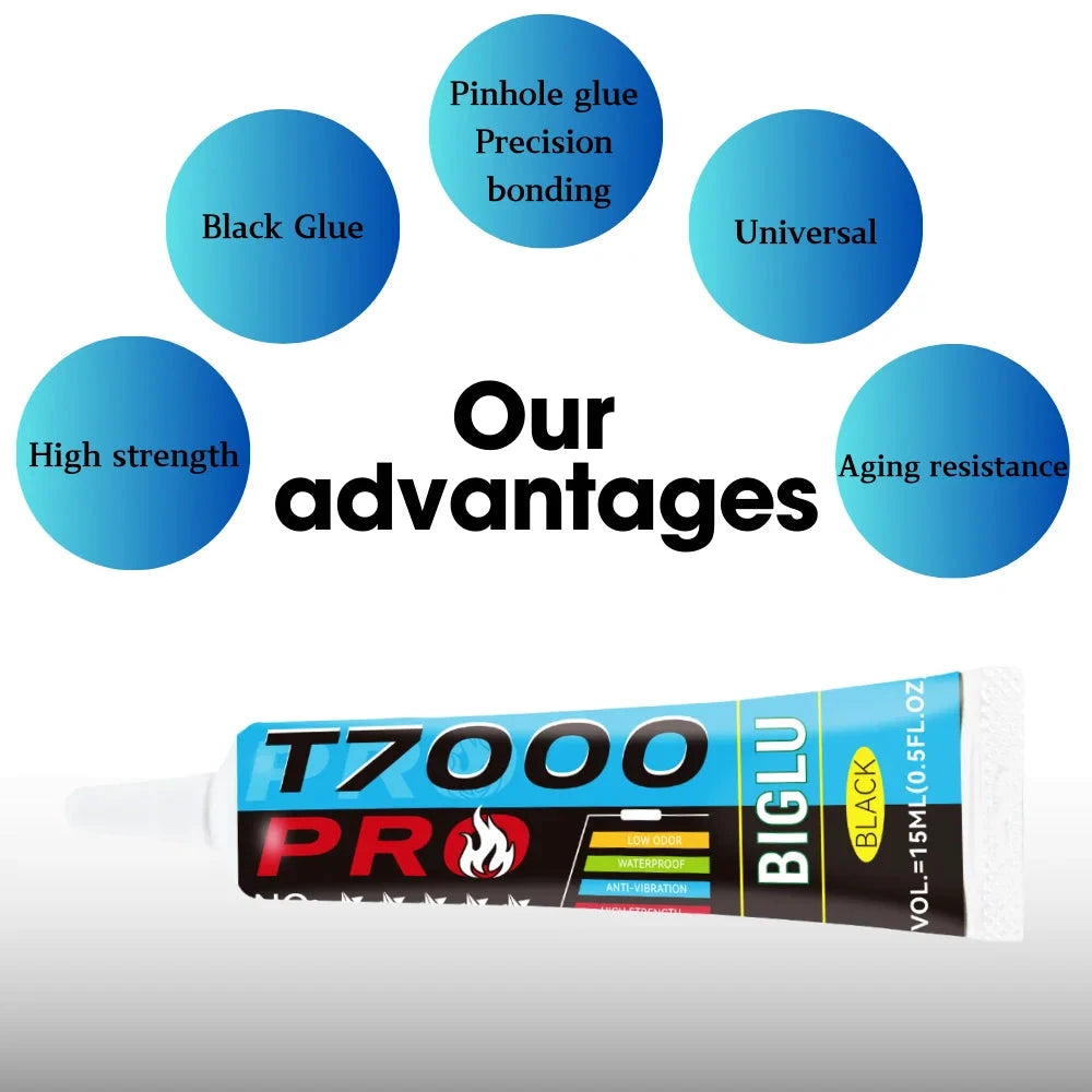 Big River Acoustics BIGLU T7000 PRO Speaker Repair Glue - High-Strength Adhesive for Electronics, Metals, Plastics, and Audio Components
