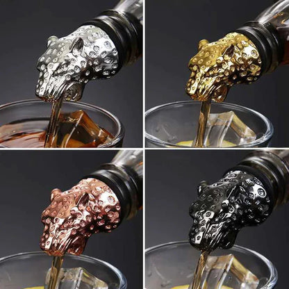Big River Hardware Zinc Alloy Animal Head Wine Pourer - Deer Elk Lion Designs for Stylish Bar Accessories and Wine Enthusiasts