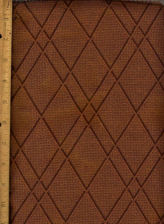 Brown 1930s 1940s reproduction radio grille cloth with dark Art Deco diamond pattern for antique radio restoration