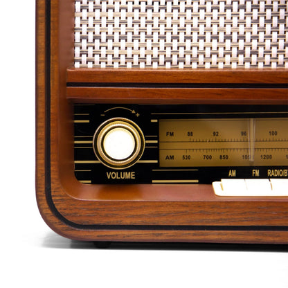 Fuse Audio Retro Bluetooth AM/FM Radio – Wood Finish, AUX & Wireless Audio