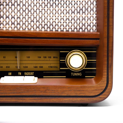 Fuse Audio Retro Bluetooth AM/FM Radio – Wood Finish, AUX & Wireless Audio