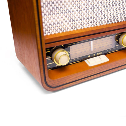 Fuse Audio Retro Bluetooth AM/FM Radio – Wood Finish, AUX & Wireless Audio