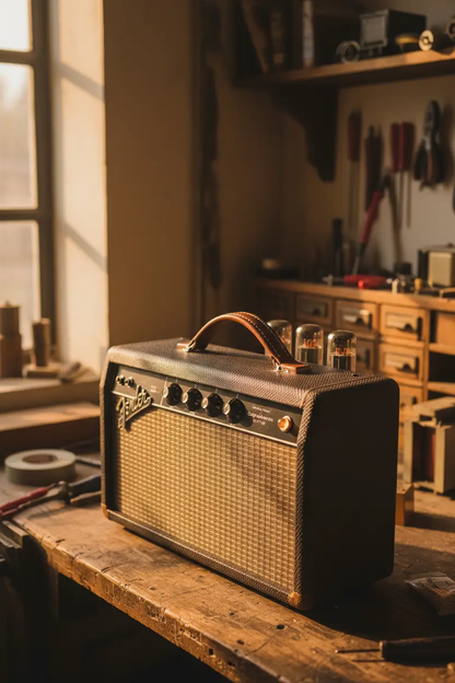 Vintage Guitar Amp with Leather Handle