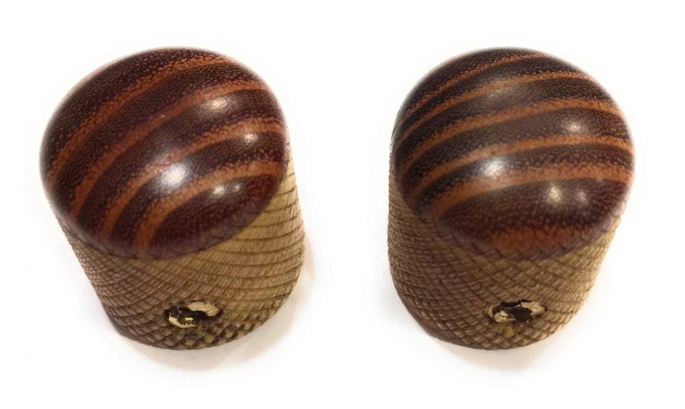 2 Osage Orange on Knurled Ash - Silo Style Custom Guitar Knobs Knob Big River Hardware 