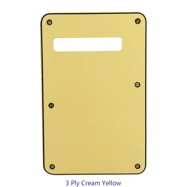 3 or 4 Ply Strat Tremolo Cavity Cover Backplate for Fender Stratocaster Modern Style Electric Guitar Tremolo Cover Big River Hardware 3Ply Cream Yellow 