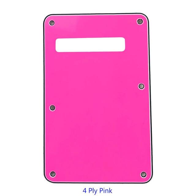 3 or 4 Ply Strat Tremolo Cavity Cover Backplate for Fender Stratocaster Modern Style Electric Guitar Tremolo Cover Big River Hardware 4Ply Pink 