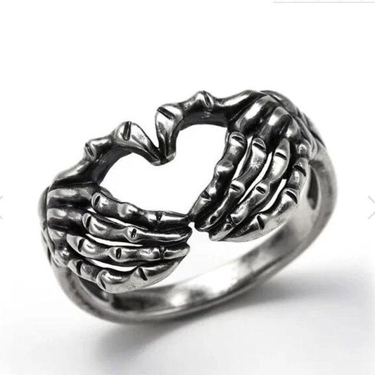 Silver Skeleton Hand Ring