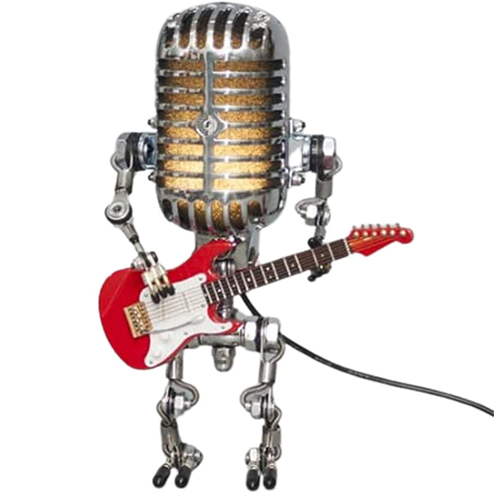 Vintage Microphone Robot Lampe