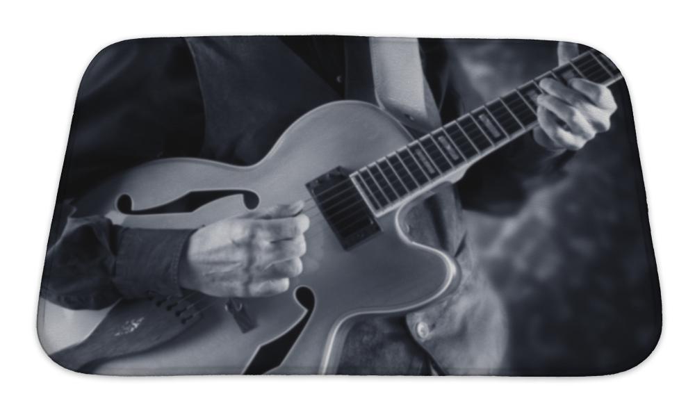 Bath Mat, Playing Jazz Guitar- Free Shipping Bath Mat Gear New 24x17 inches 