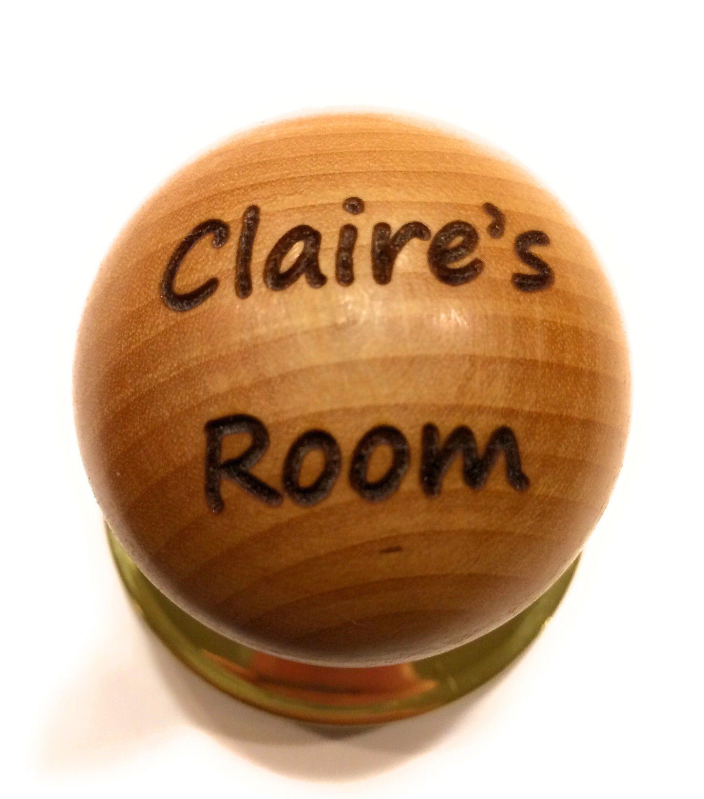 Claire Collection - Beach Wooded Door Knobs with Polished Brass Collar Knob Big River Hardware Custom 