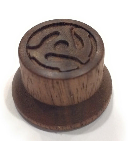 Custom Guitar Knobs - Strat Style Carved Wood- Walnut Guitar Control Knob Big River Hardware 