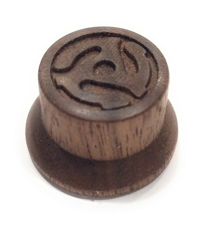 Custom Guitar Knobs - Strat Style Carved Wood- Walnut Guitar Control Knob Big River Hardware 