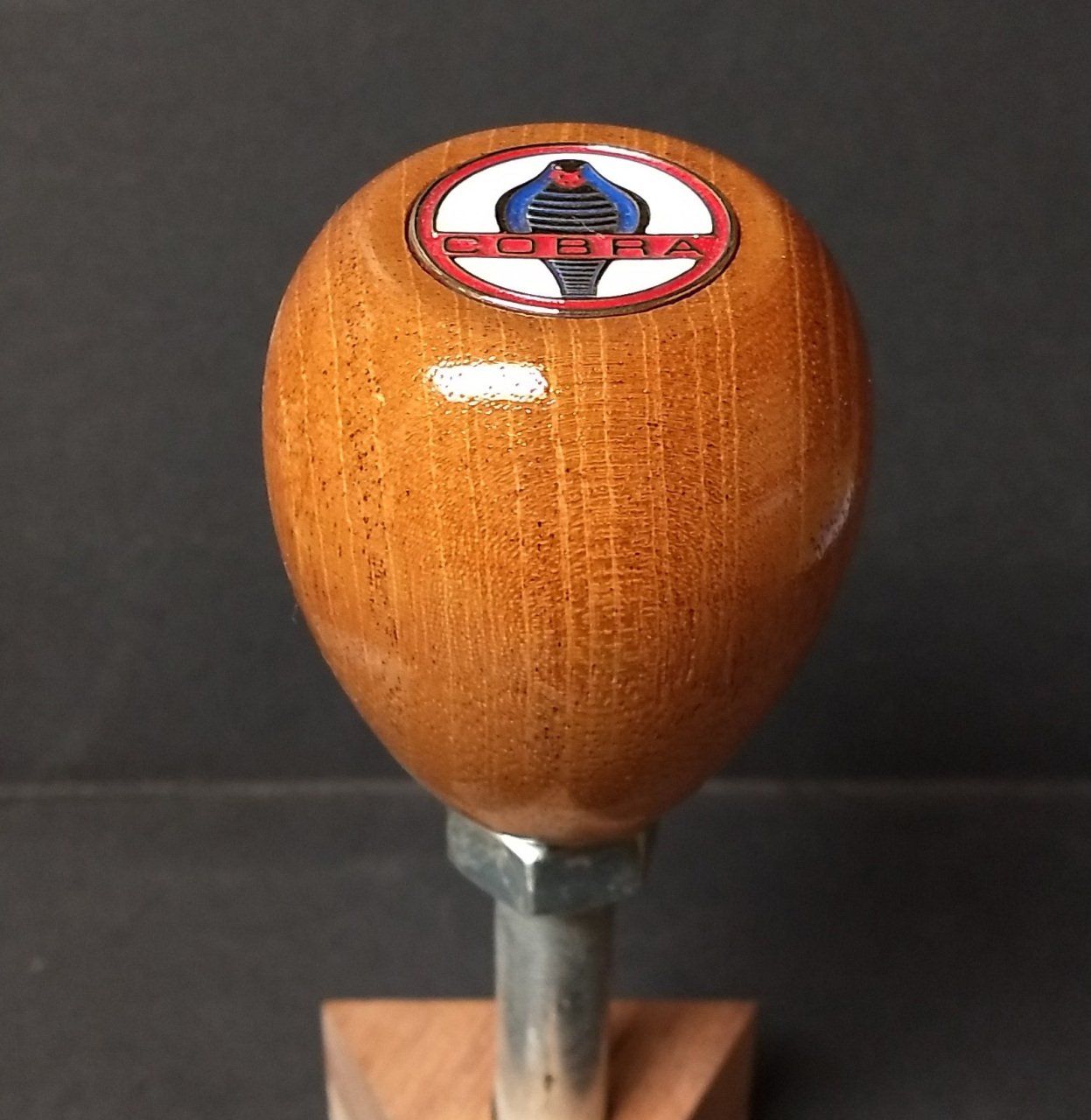Custom Premium Wooden Gear Knobs Shift Knobs Kevin 5/16-18 Oval Mahogany Cobra Inlay