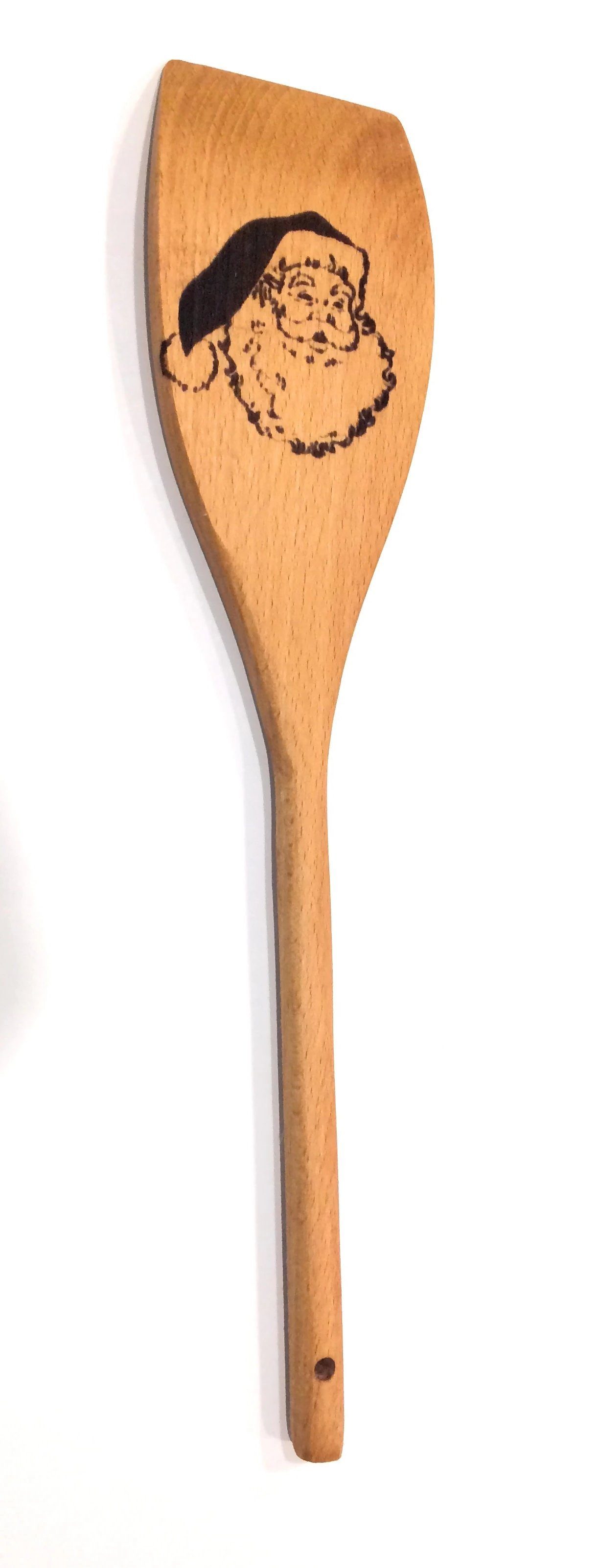 Custom Spatula - Engraved Wood "Santa" - Christmas Gift (1 spatula) Spatula Big River Hardware 