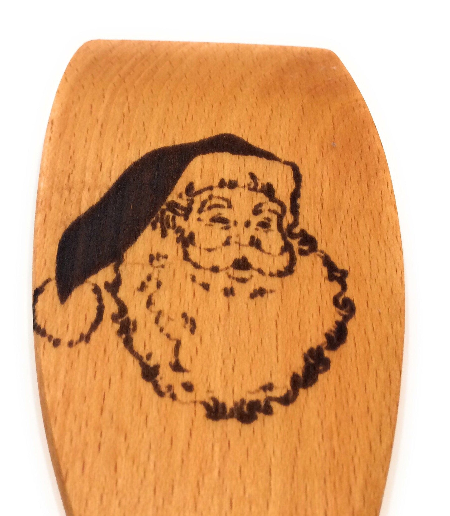 Custom Spatula - Engraved Wood "Santa" - Christmas Gift (1 spatula) Spatula Big River Hardware 