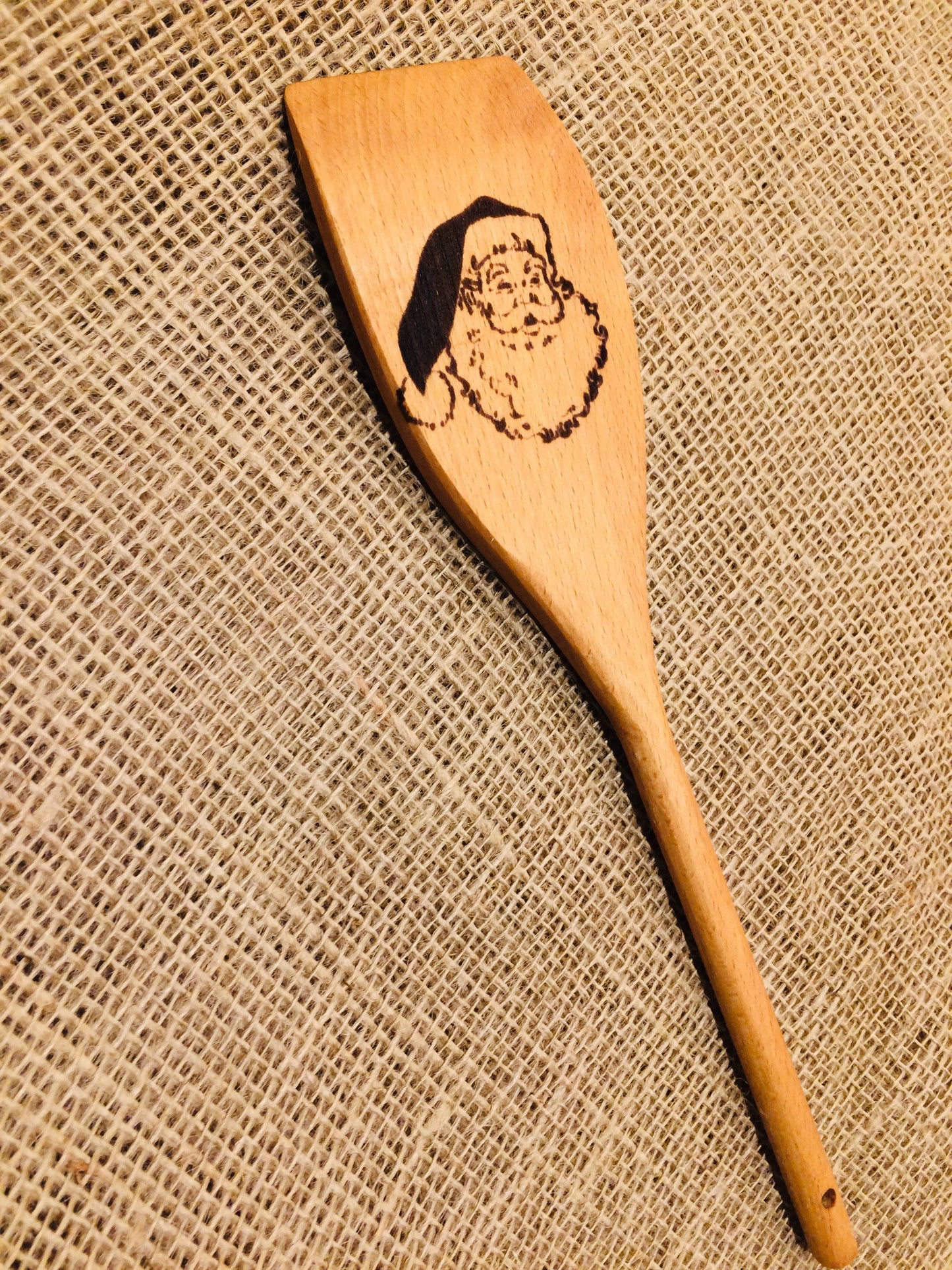 Custom Spatula - Engraved Wood "Santa" - Christmas Gift (1 spatula) Spatula Big River Hardware 