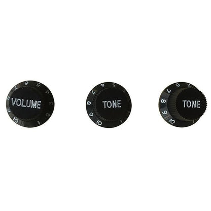 Guitar Vintage Plastic One Volume Two Tone Control Knobs for Fender ST Strat Stratocaster Guitar guitar knobs Big River Hardware black 