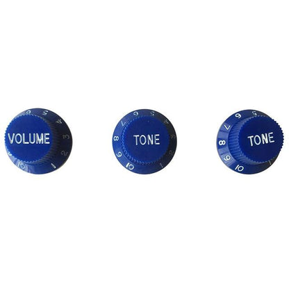 Guitar Vintage Plastic One Volume Two Tone Control Knobs for Fender ST Strat Stratocaster Guitar guitar knobs Big River Hardware Dark Blue 