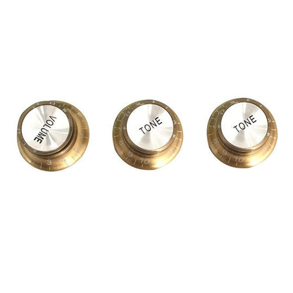 Guitar Vintage Plastic One Volume Two Tone Control Knobs for Fender ST Strat Stratocaster Guitar guitar knobs Big River Hardware Golden 