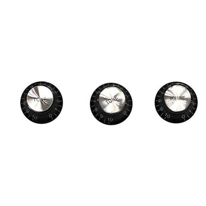Guitar Vintage Plastic One Volume Two Tone Control Knobs for Fender ST Strat Stratocaster Guitar guitar knobs Big River Hardware Metal Black 