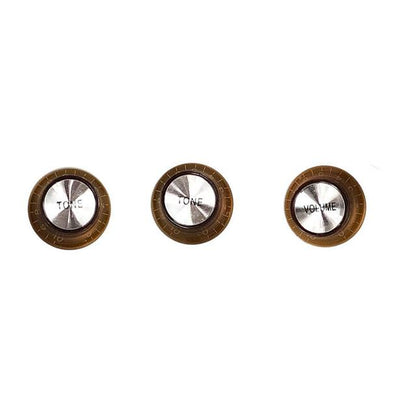 Guitar Vintage Plastic One Volume Two Tone Control Knobs for Fender ST Strat Stratocaster Guitar guitar knobs Big River Hardware Metal Coffee 