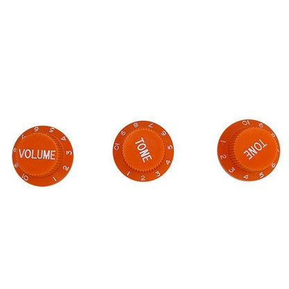 Guitar Vintage Plastic One Volume Two Tone Control Knobs for Fender ST Strat Stratocaster Guitar guitar knobs Big River Hardware Orange 1 