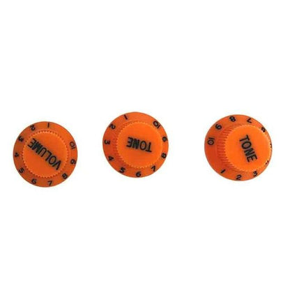Guitar Vintage Plastic One Volume Two Tone Control Knobs for Fender ST Strat Stratocaster Guitar guitar knobs Big River Hardware Orange 2 