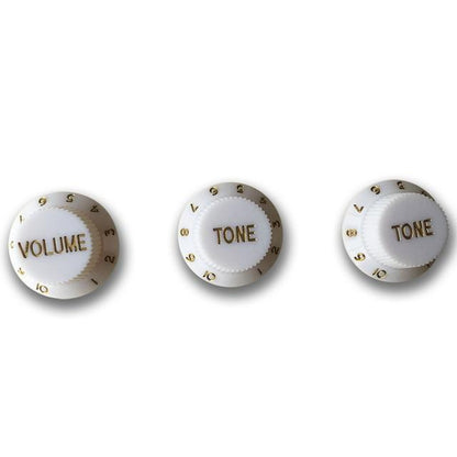 Guitar Vintage Plastic One Volume Two Tone Control Knobs for Fender ST Strat Stratocaster Guitar guitar knobs Big River Hardware White 1 