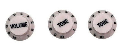 Guitar Vintage Plastic One Volume Two Tone Control Knobs for Fender ST Strat Stratocaster Guitar guitar knobs Big River Hardware White 