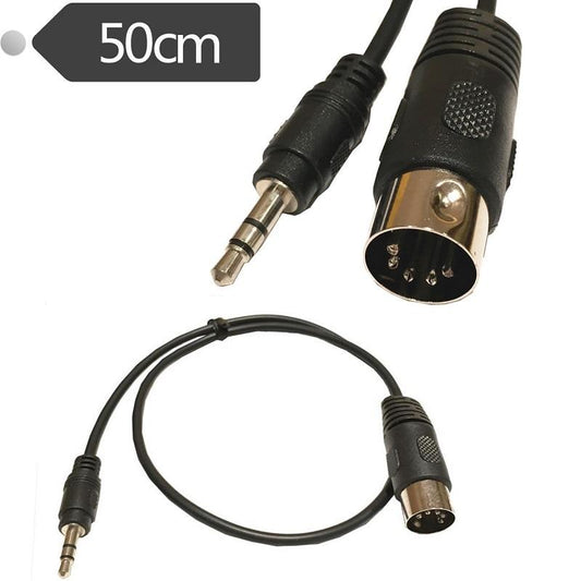 High Quality MIDI 5 Pin Din Plug To 3.5mm Stereo Jack Plug Audio Extension Cable 0.5m for Microphone Cable Big River Hardware 