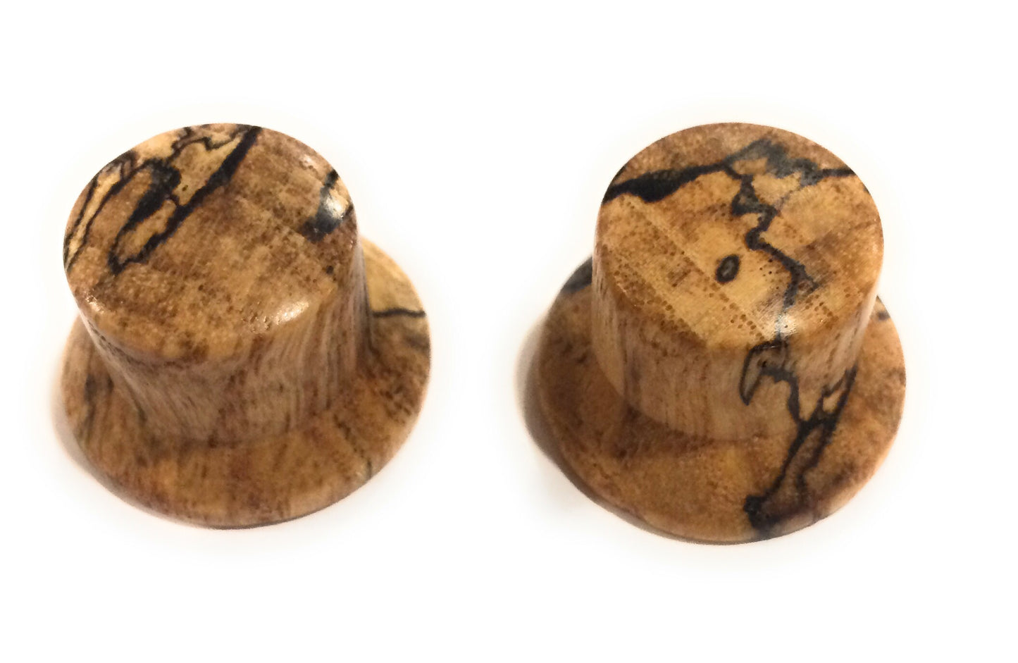 Set of 2 Strat Style Carved Wood- Spalted Maple