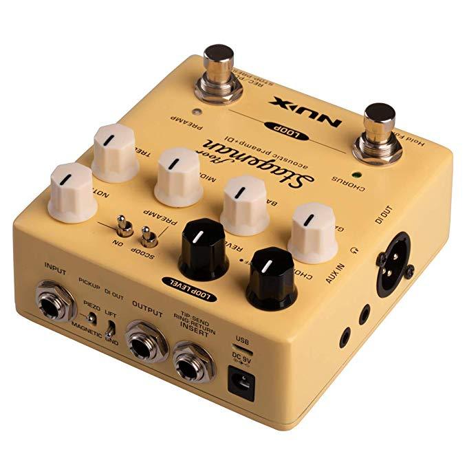 NUX Stageman Floor Acoustic Preamp/DI Pedal with Chorus, Reverb Effect Pedal Big River Hardware 